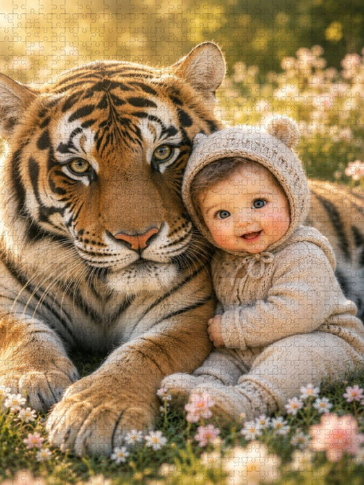 Im Schutz des Tigers - CALVENDO Foto-Puzzle'