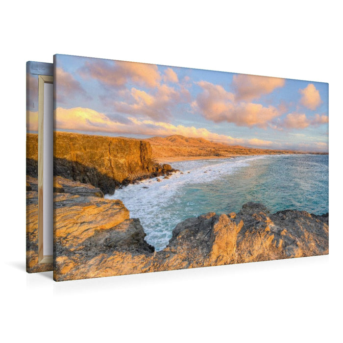 Premium Textil-Leinwand Küste bei El Cotillo auf Fuerteventura