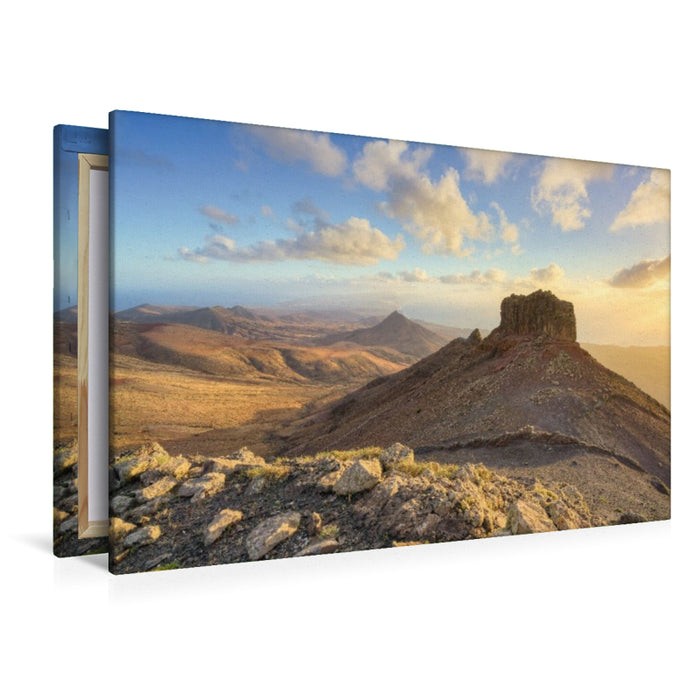 Premium Textil-Leinwand Blick vom Montana Cardon auf Fuerteventura
