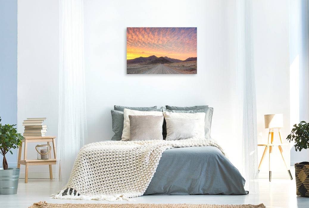 Premium Textil-Leinwand Straße zum Punta de Jandia auf Fuerteventura