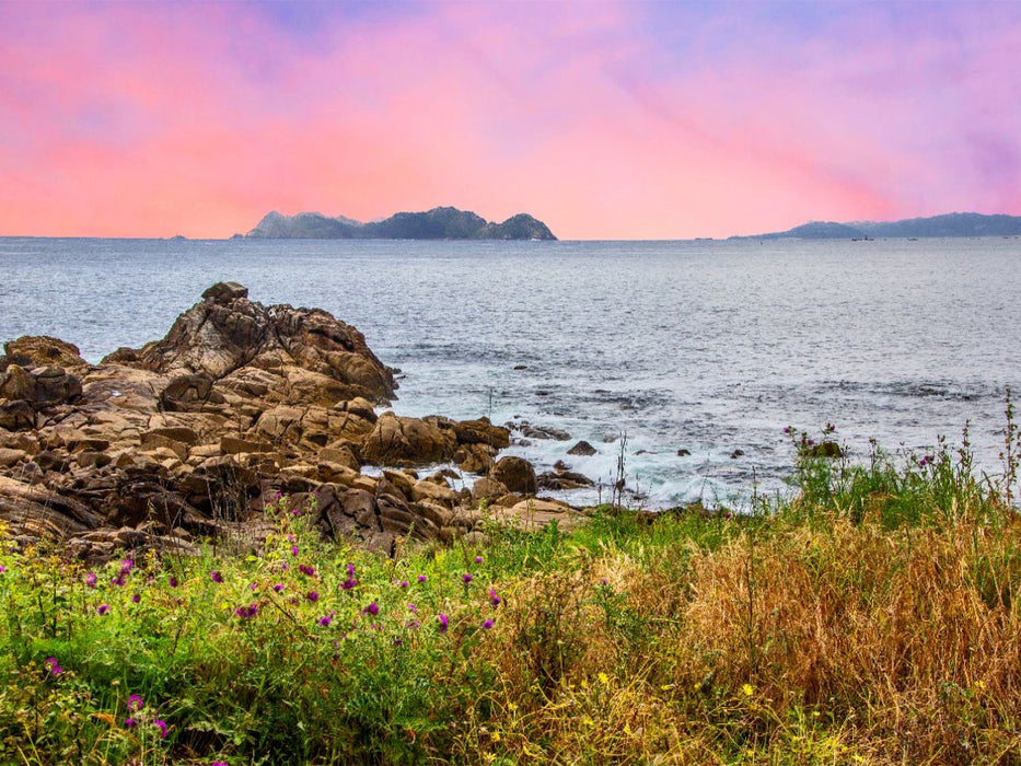 Sonnenuntergang über die Cíes-Inseln - CALVENDO Foto-Puzzle'