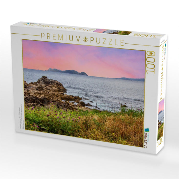 Sonnenuntergang über die Cíes-Inseln - CALVENDO Foto-Puzzle'