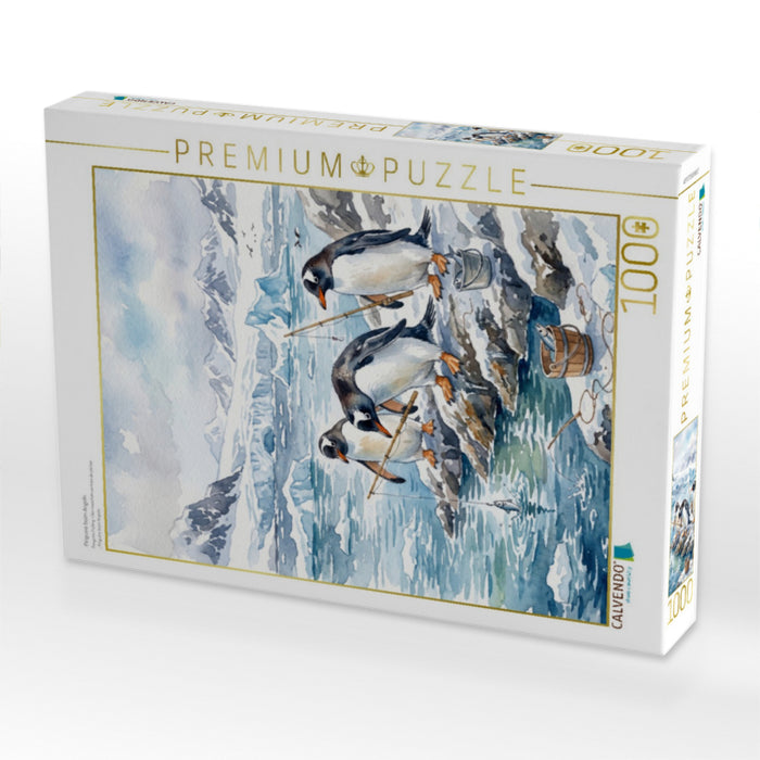 Pinguine beim Angeln - CALVENDO Foto-Puzzle'