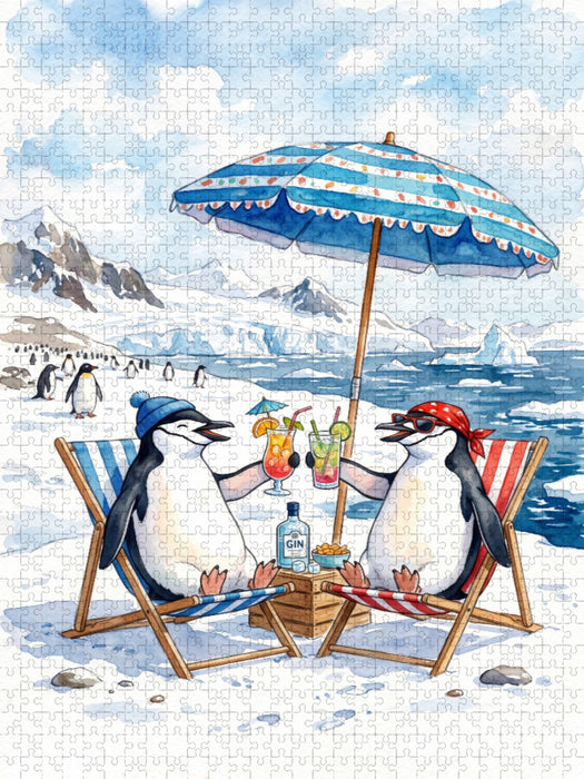 Pinguine bei Relaxen - CALVENDO Foto-Puzzle'