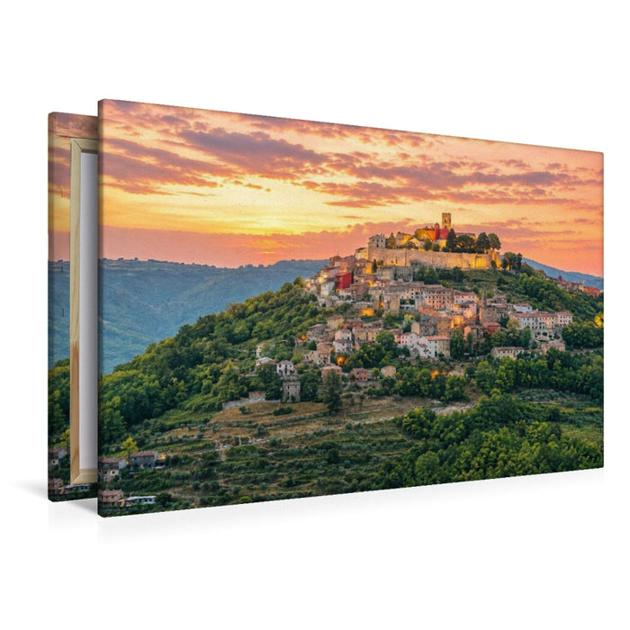 Premium Textil-Leinwand Motovun, die Trüffelstadt