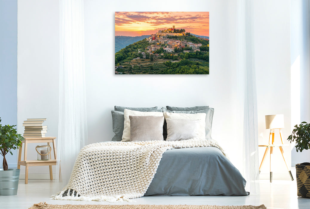 Premium Textil-Leinwand Motovun, die Trüffelstadt