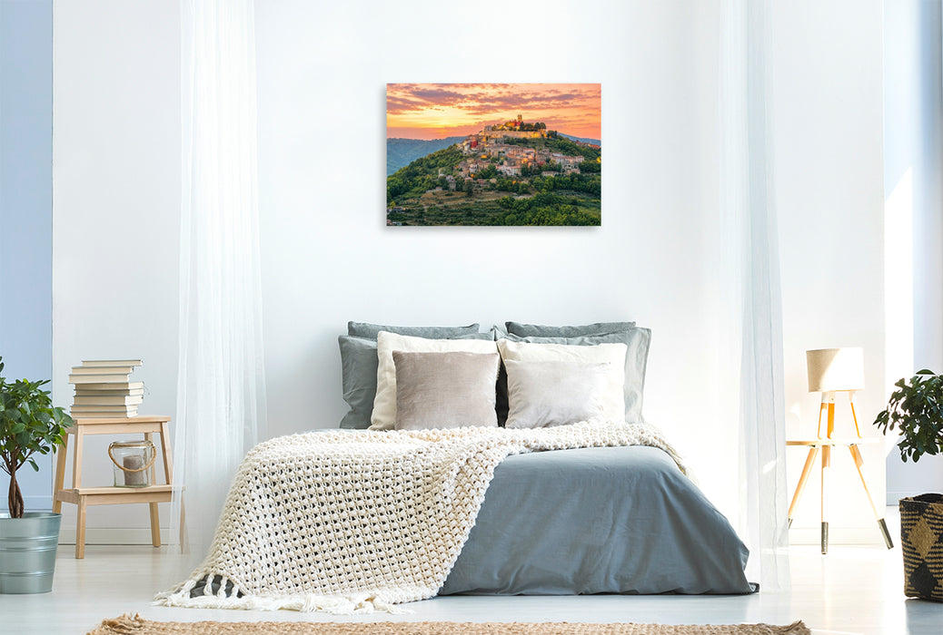Premium Textil-Leinwand Motovun, die Trüffelstadt