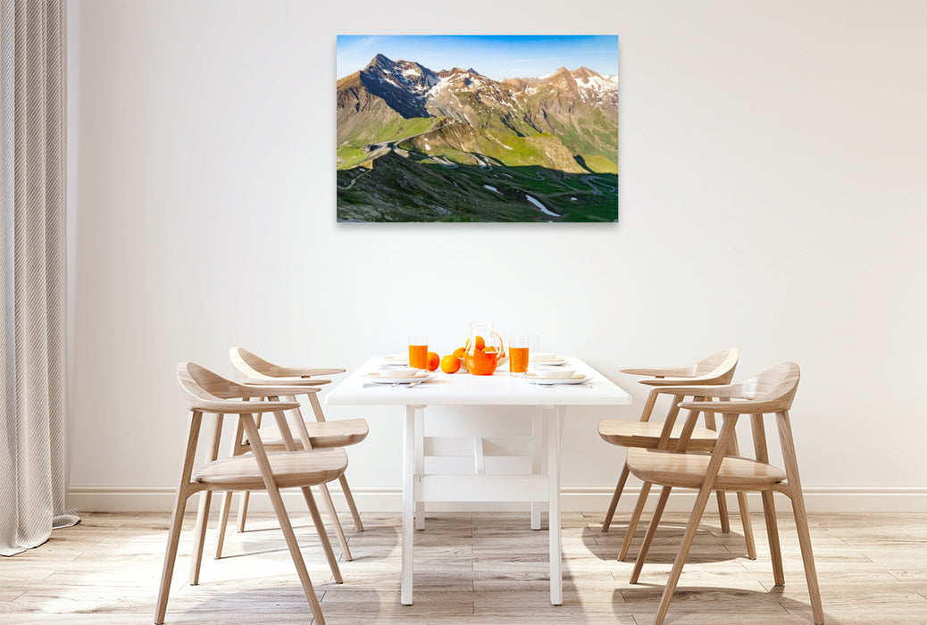 Premium Textil-Leinwand Ausblick von der Edelweißspitze