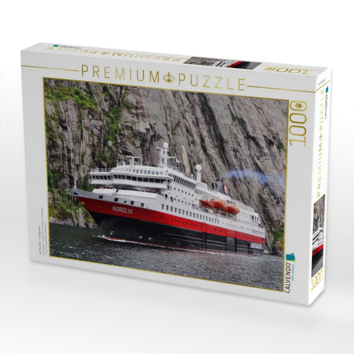 die "Nordlys" - Hurtigruten - CALVENDO Foto-Puzzle'