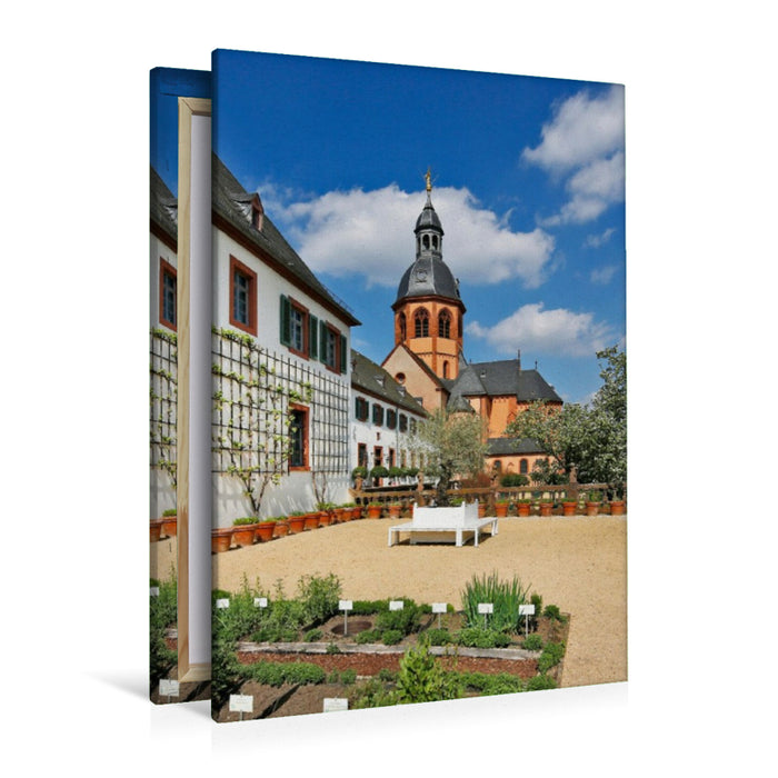 Premium Textil-Leinwand Ein Motiv aus dem Kalender Seligenstadt Idylle am Main