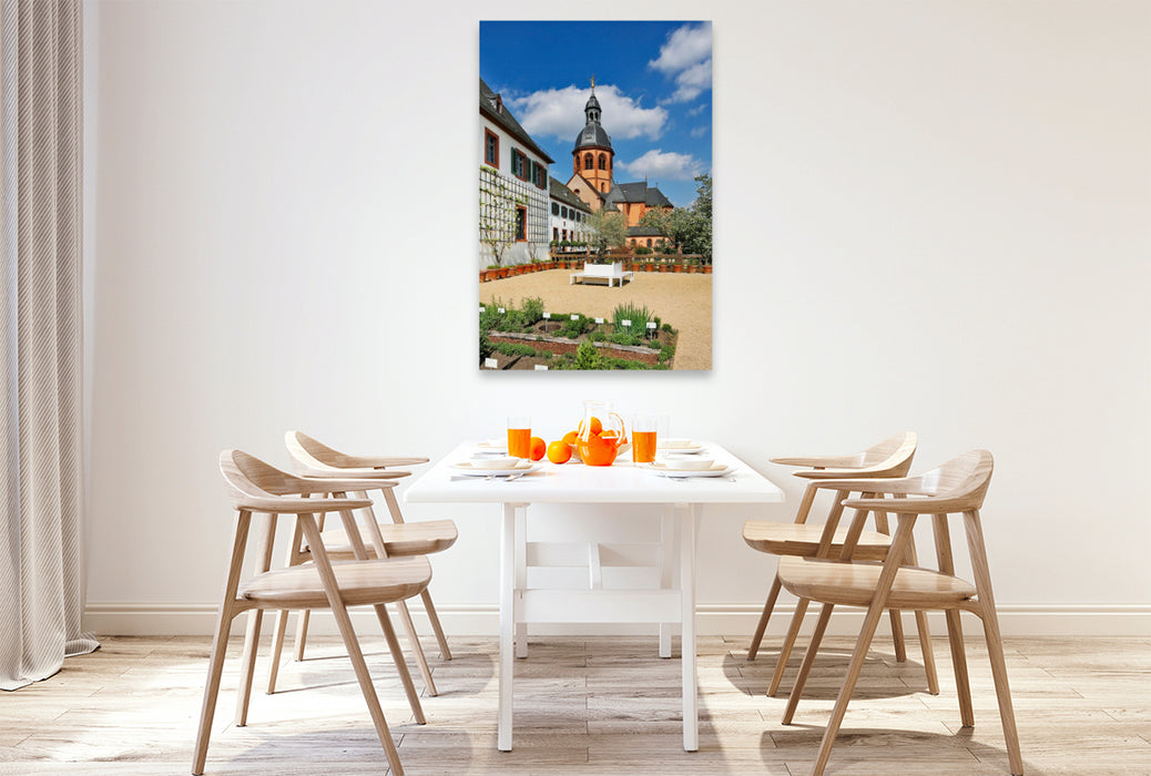 Premium Textil-Leinwand Ein Motiv aus dem Kalender Seligenstadt Idylle am Main