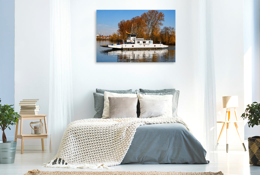 Premium Textil-Leinwand Mainfähre