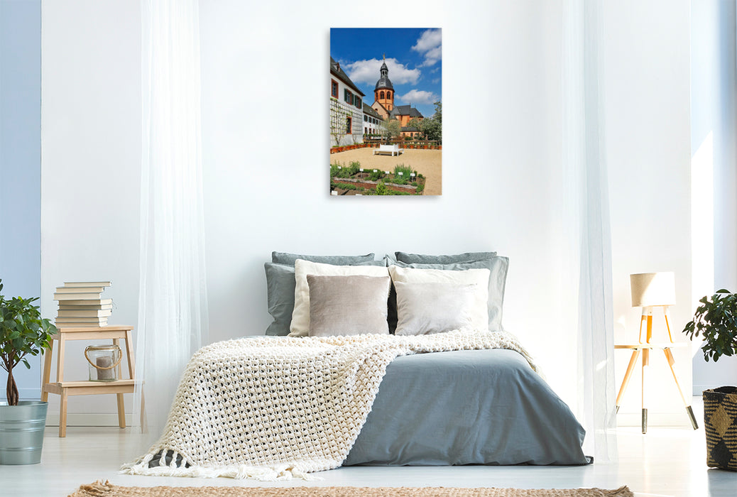 Premium Textil-Leinwand Ein Motiv aus dem Kalender Seligenstadt Idylle am Main