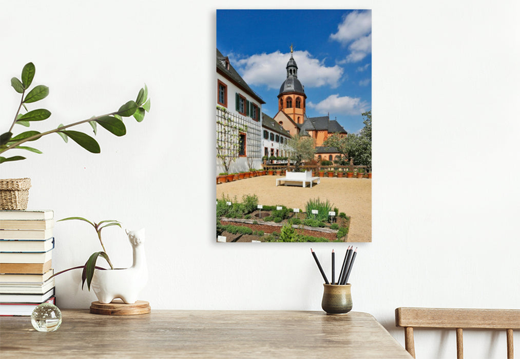 Premium Textil-Leinwand Ein Motiv aus dem Kalender Seligenstadt Idylle am Main