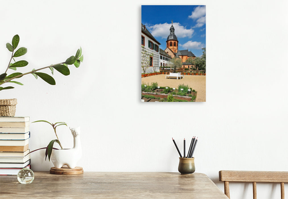 Premium Textil-Leinwand Ein Motiv aus dem Kalender Seligenstadt Idylle am Main