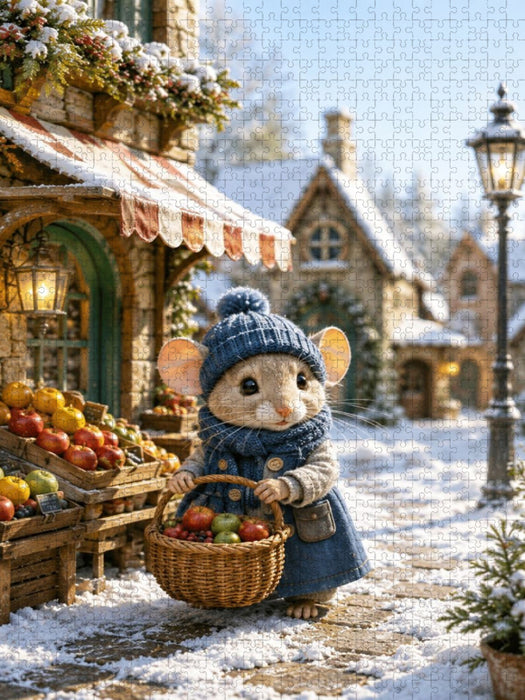 Der kleine Wintermarkt - CALVENDO Foto-Puzzle'