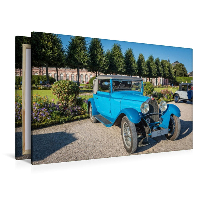 Premium Textil-Leinwand Bugatti Typ 44 Cabriolet Gangloff (Frankreich, 1929)