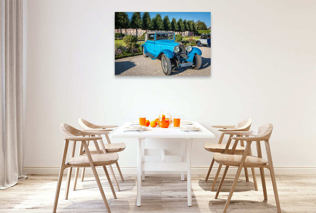 Premium Textil-Leinwand Bugatti Typ 44 Cabriolet Gangloff (Frankreich, 1929)