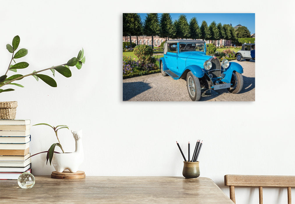 Premium Textil-Leinwand Bugatti Typ 44 Cabriolet Gangloff (Frankreich, 1929)