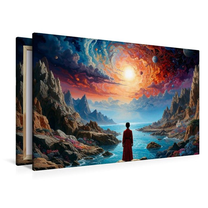 Premium Textil-Leinwand Der Tanz der Galaxien