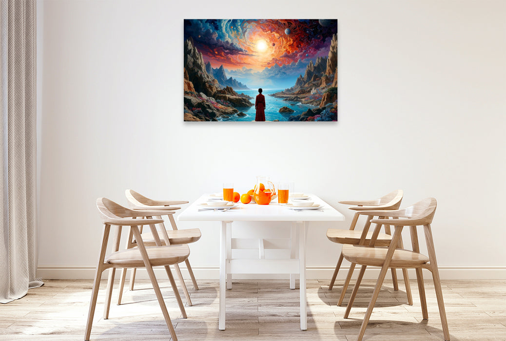 Premium Textil-Leinwand Der Tanz der Galaxien