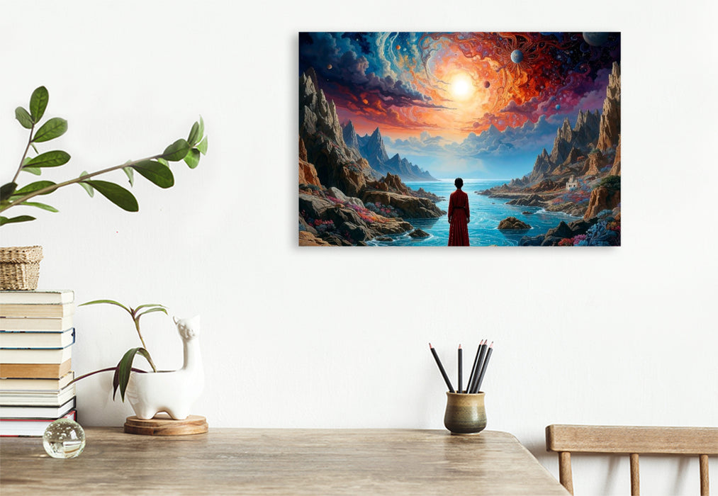 Premium Textil-Leinwand Der Tanz der Galaxien