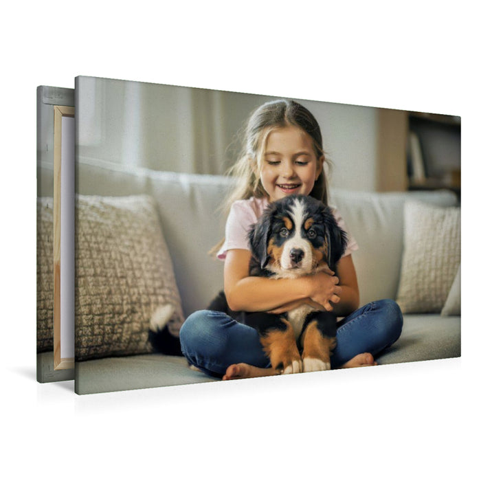 Premium Textil-Leinwand Herzensflausch, Wärme, die man streicheln möchte.