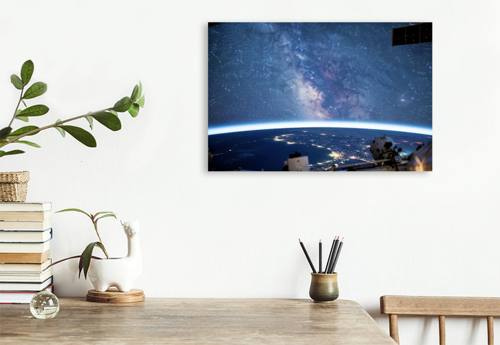 Premium Textil-Leinwand Wo das Universum seine Geheimnisse flüstert.