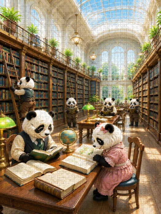 Leseglück in Panda Dorf - CALVENDO Foto-Puzzle'