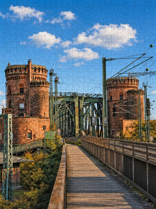 Mainz Eisenbahnbrücke Rhein - CALVENDO Foto-Puzzle'
