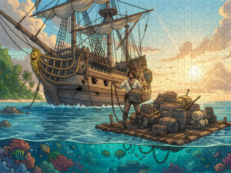 Die Bergung des Wracks - CALVENDO Foto-Puzzle'