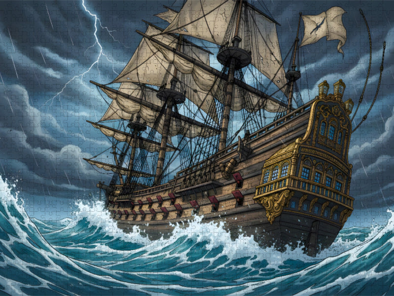 Im Sturm zerbricht das Schiff - CALVENDO Foto-Puzzle'