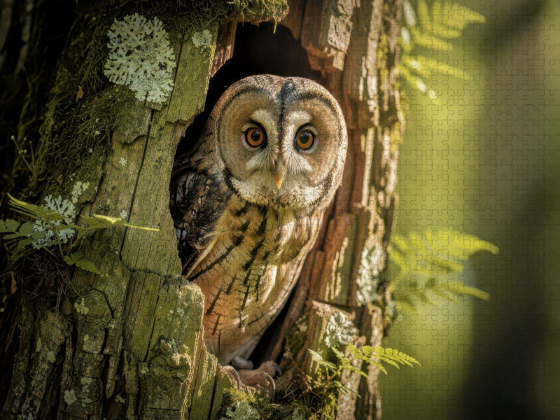 Magie zwischen den Bäumen, nächtliche Naturkraft. - CALVENDO Foto-Puzzle'