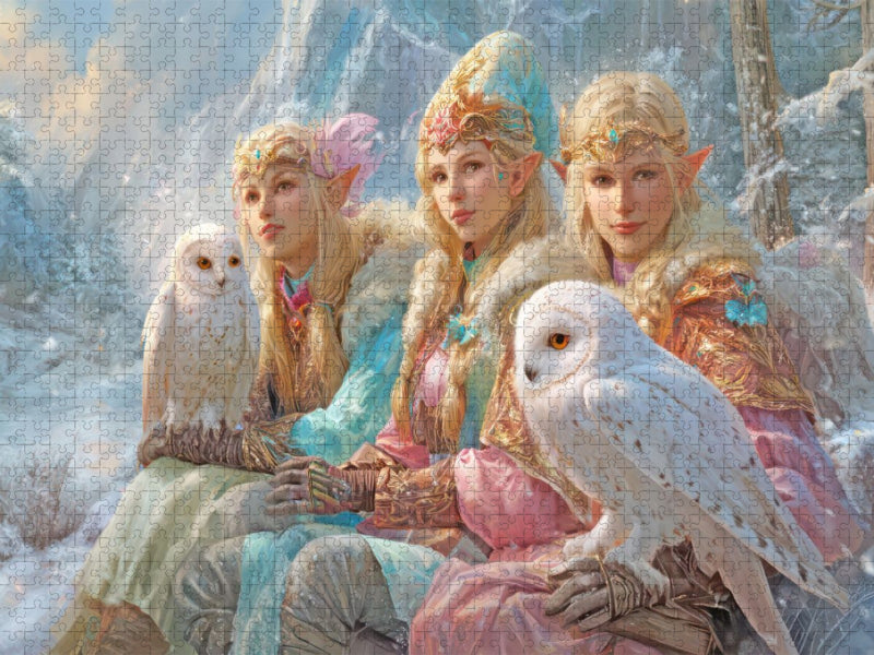 Elfen mit Tieren - CALVENDO Foto-Puzzle'