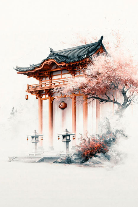 Premium Textil-Leinwand Stille Welt der Tempel