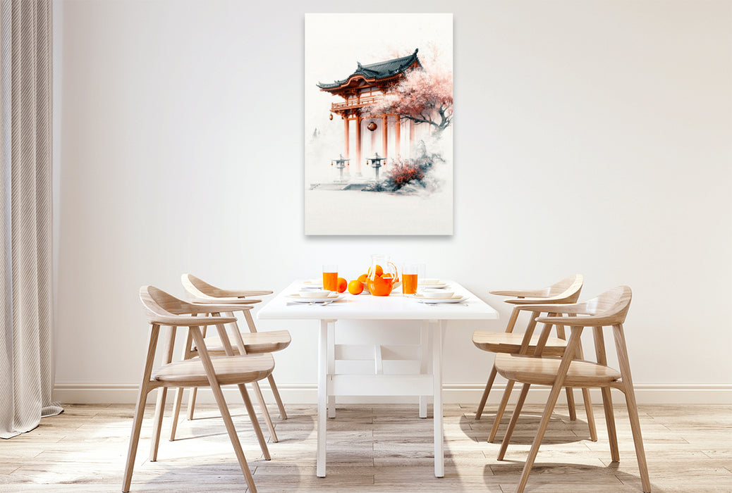 Premium Textil-Leinwand Stille Welt der Tempel