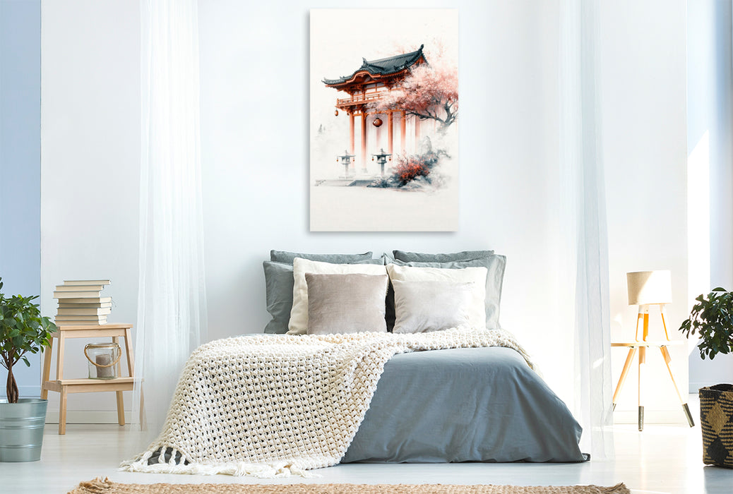 Premium Textil-Leinwand Stille Welt der Tempel