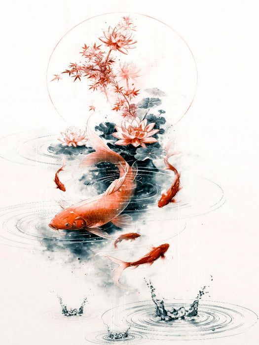 Koi im Kreis des Wassers - CALVENDO Foto-Puzzle'