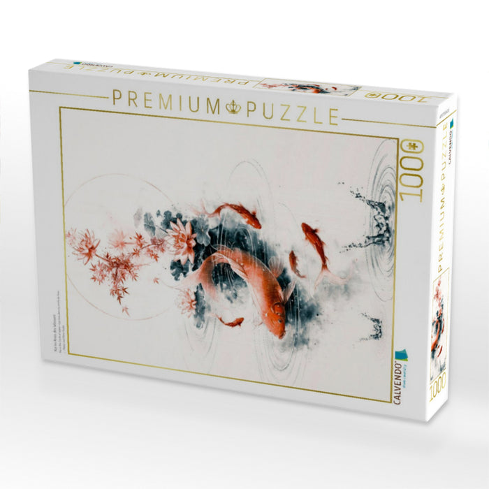 Koi im Kreis des Wassers - CALVENDO Foto-Puzzle'