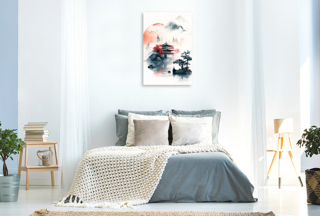Premium Textil-Leinwand Im Gleichgewicht mit der Natur