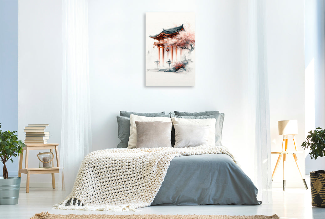 Premium Textil-Leinwand Stille Welt der Tempel