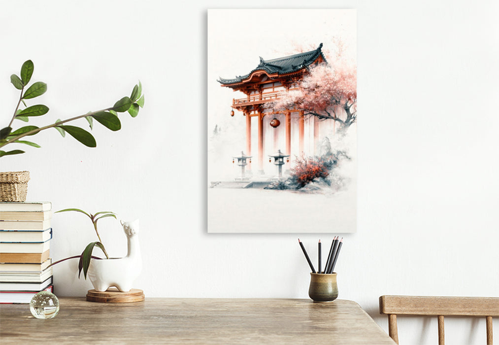 Premium Textil-Leinwand Stille Welt der Tempel