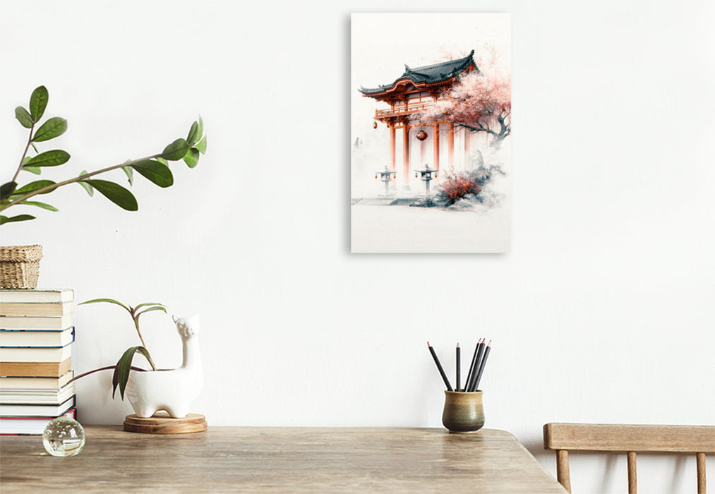 Premium Textil-Leinwand Stille Welt der Tempel