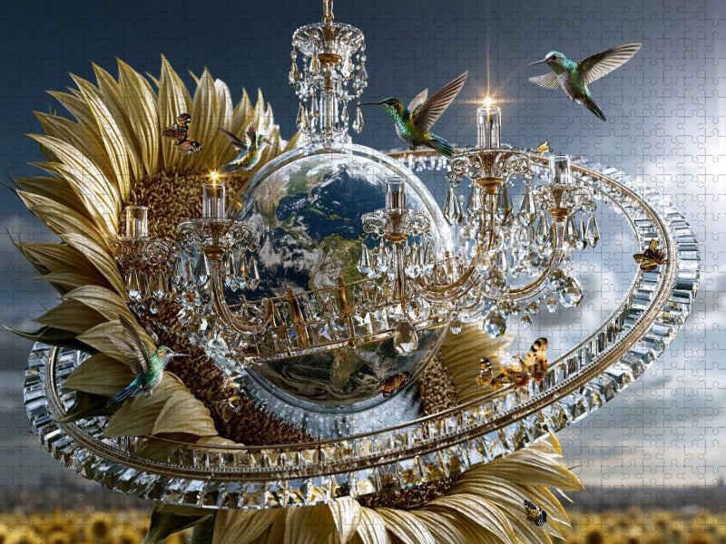 Die Kronleuchter-Planeten-Sonnenblume - CALVENDO Foto-Puzzle'