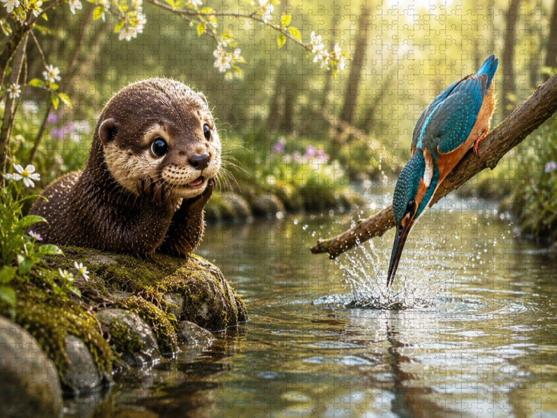 Ein blitzblauer Besuch - CALVENDO Foto-Puzzle'