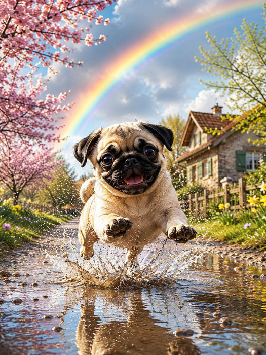 Pfützenspaß im Frühling - CALVENDO Foto-Puzzle'