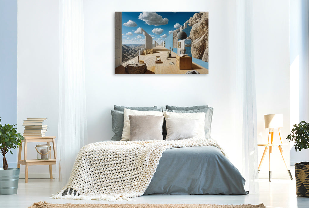 Premium Textil-Leinwand Hochplateau der Gedanken