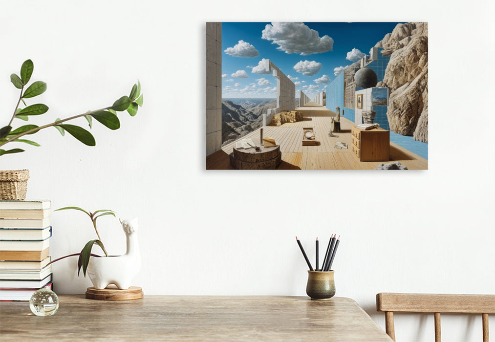 Premium Textil-Leinwand Hochplateau der Gedanken