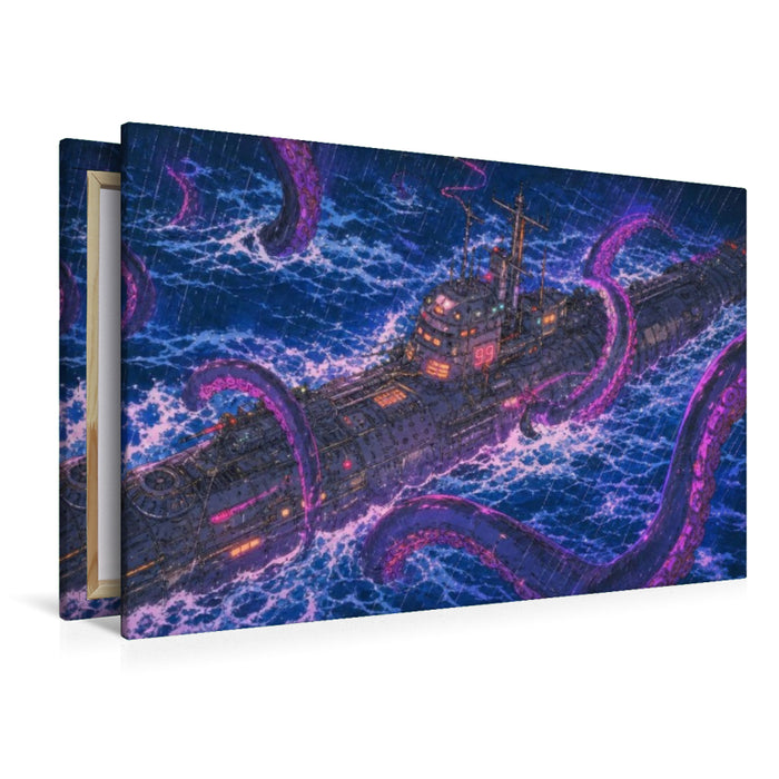 Premium Textil-Leinwand Szene aus "20.000 Meilen unter dem Meer" von Jules Verne