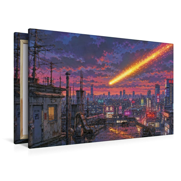 Premium Textil-Leinwand Szene aus "Die Jagd nach dem Meteor" von Jules Verne